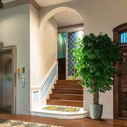 OXLLXO 6ft Artificial Ficus Silk Tree (72in) With Plastic Nursery Pot Faux Tree, Fake Plant For Office House Farmhouse Living Room Home Decor (Indoor/Outdoor) -Green Leaf Store 51Kp5WYqVgL