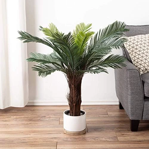 Home Pure Garden Artificial Golden Cane Palm Tree-72” Faux Plant Natural Feel Leaves-Realistic Indoor Potted Topiary Décor 5 Home Pure Garden Artificial Golden Cane Palm Tree-72” Faux Plant Natural Feel Leaves-Realistic Indoor Potted Topiary Décor - Image 5