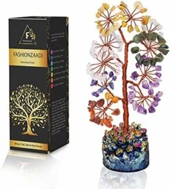 FASHIONZAADI Seven Chakra Tree - Crystal Gifts - Crystal Tree Of Life - Tree Of Life Decor - Gem Tree - Luck Crystal - Tree Of Life Chakra Stones - Crystal Bonsai Tree - Crystal For Desk - Money Tree -Green Leaf Store 51Lnv3xjB2L. AC