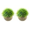 Svenee Mini Artificial Plants, Plastic Fake Green Grass Faux Greenery Topiary Shrubs With Grey Pots For Bathroom Home Office Décor, House Decorations (2) -Green Leaf Store 51LyP3Piv4L