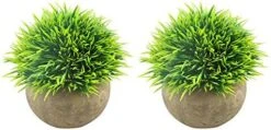 Svenee Mini Artificial Plants, Plastic Fake Green Grass Faux Greenery Topiary Shrubs With Grey Pots For Bathroom Home Office Décor, House Decorations (1) 13 Svenee Mini Artificial Plants, Plastic Fake Green Grass Faux Greenery Topiary Shrubs With Grey Pots For Bathroom Home Office Décor, House Decorations (1) -Green Leaf Store 51LyP3Piv4L. AC
