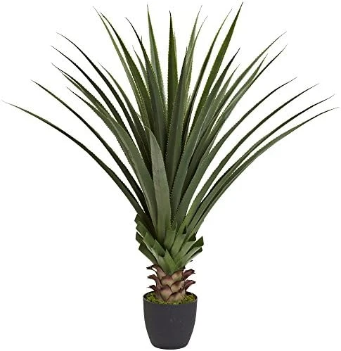 Nearly Natural 4' Spiked Agave Plant, Green & 43in. Dracaena Silk (Real Touch) Artificial Plant, Green 7 Nearly Natural 4' Spiked Agave Plant, Green & 43in. Dracaena Silk (Real Touch) Artificial Plant, Green - Image 7