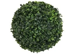 MODEENI Boxwood Topiary Ball 11 Inch Green Artificial Plant Real Look Home Decor Indoor/Outdoor For Porch Patio Or Wedding Round Bush Shrub, Modern Fresh With Hanging Chain