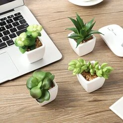 Artificial Succulent Plants Fake Succulent Plants Artificial Faux Succulents 4pcs Mini Potted Succulents For Home Office Room Decoration (Green) 11 Artificial Succulent Plants Fake Succulent Plants Artificial Faux Succulents 4pcs Mini Potted Succulents For Home Office Room Decoration (Green) -Green Leaf Store 51MeoPh524S