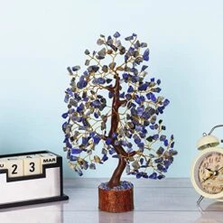 JAGASY Lapis Lazuli - Crystal Tree Of Life - Gemstone Money Tree - Holistic Gifts For Women - Crystal Bonsai Tree - Desk Decorations For Women Office - Meditation Decor - Good Luck Spiritual Gift -Green Leaf Store 51Mme01VNLL