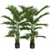 Palm Tree, Artificial Trees, Areca Palms, 5 Feet, 2 Pack, 36”-40”W X 54”-58”H, Green, Plastic, Fake Plants, Faux Houseplant, Outside Tree, Tall W/ 17 Trunks, For Home Decor, Indoor, Outdoor, Office -Green Leaf Store 51O5PDjA4yL