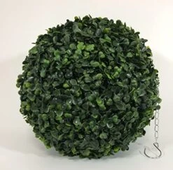 MODEENI Boxwood Topiary Ball 11 Inch Green Artificial Plant Real Look Home Decor Indoor/Outdoor For Porch Patio Or Wedding Round Bush Shrub, Modern Fresh With Hanging Chain -Green Leaf Store 51OE17lsBML