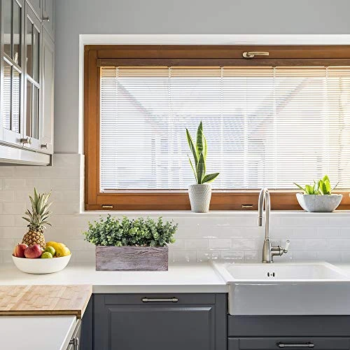 Faux Eucalyptus Plants In Rustic Rectangular Wood Planter Box Artificial Eucalyptus Greenery Arrangement Potted Plant In Dusty Green For Wedding Centerpiece Office Room Table Windowsill Décor 2 Faux Eucalyptus Plants In Rustic Rectangular Wood Planter Box Artificial Eucalyptus Greenery Arrangement Potted Plant In Dusty Green For Wedding Centerpiece Office Room Table Windowsill Décor - Image 2