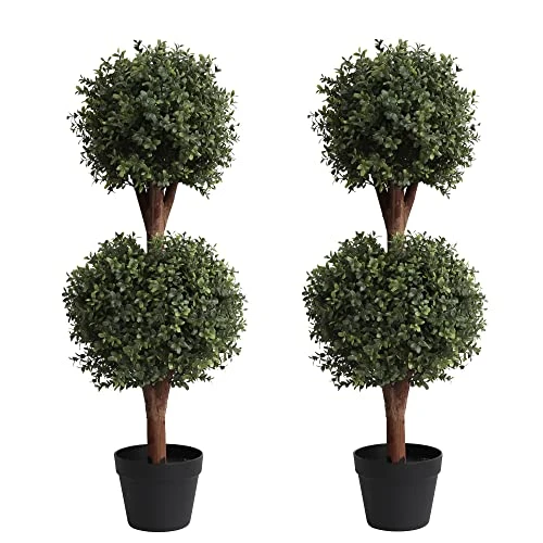 (Set Of 2) Lifelike 3Ft Arfiticial Double Ball Topiary Trees Outdoor Faux Topiary Tree For Out Door Porch Decor 1 (Set Of 2) Lifelike 3Ft Arfiticial Double Ball Topiary Trees Outdoor Faux Topiary Tree For Out Door Porch Decor