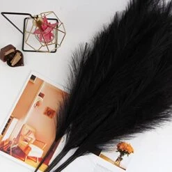 ZIFTY 7-Pcs 38"/3.1FT Faux Pampas Grass Large Tall Fluffy Artificial Fake Flower Boho Decor Bulrush Reed Grass For Vase Filler Farmhouse Home Wedding Decor (Black) 18 ZIFTY 7-Pcs 38"/3.1FT Faux Pampas Grass Large Tall Fluffy Artificial Fake Flower Boho Decor Bulrush Reed Grass For Vase Filler Farmhouse Home Wedding Decor (Black) -Green Leaf Store 51OeL6uTOcL