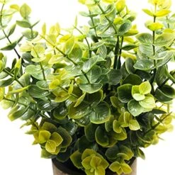 Svenee Mini Potted Plants Artificial Flocked Eucalyptus Greenery In Pots Faux Potted Herbs Small Houseplants For Indoor Outdoor Greenery Tabletop Decoration Centerpiece, Garden,Farmhouse (1) -Green Leaf Store 51P4M3OEJdS
