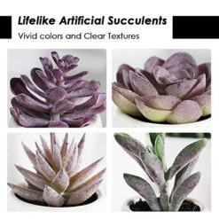 Tiita Artificial Faux Succulents In Pots Fake Plants Ceramic Arrangement Planter Small Mini Tiny Decoration For Home Office Desk Window Sill Bathroom Bedroom Outdoor Indoor 4 Set -Green Leaf Store 51Pd7Ebr3WL