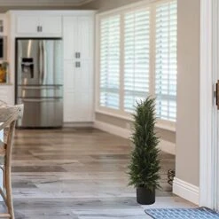 Softflame 33in Artificial Tall Cedar Topiary Tree Cypress Potted Plants, Artificial Plant Perfect For Home Office Indoor Decoration -Green Leaf Store 51PdINGaQ4L