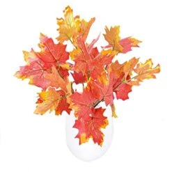 Sunrisee 2 Pcs Artificial Maple Shrubs Fake Plants Fall Maple Leaf Bunches For Halloween Home Garden Office Decor, 11.8'' -Green Leaf Store 51PmSjcnAPL