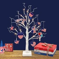 PEIDUO Artificial Tree For Table Decor, Battery Powered Tree Lights With Timer, Lighted Birch Tree With LED Lights For Home, Bedroom, Office, Living Room, Wedding Decor (2FT 24LT Warm White) -Green Leaf Store 51PsovBouL. AC