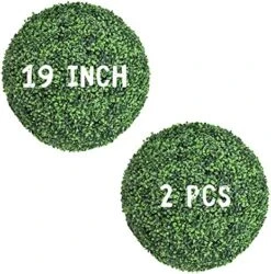Decwin 2 Pcs 19 Inch Artificial Boxwood Ball 4 Layers Large Topiary Balls UV-Proof Round Greenery Balls For Indoor Outdoor Garden Backyard Patio Indoor Outdoor Front Door Decor, Assembly Needed 13 Decwin 2 Pcs 19 Inch Artificial Boxwood Ball 4 Layers Large Topiary Balls UV-Proof Round Greenery Balls For Indoor Outdoor Garden Backyard Patio Indoor Outdoor Front Door Decor, Assembly Needed -Green Leaf Store 51Q1BJRnAML. AC