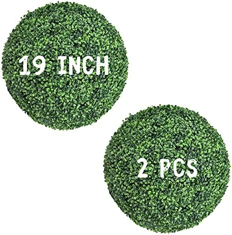 Decwin 2 Pcs 19 Inch Artificial Boxwood Ball 4 Layers Large Topiary Balls UV-Proof Round Greenery Balls For Indoor Outdoor Garden Backyard Patio Indoor Outdoor Front Door Decor, Assembly Needed 6 Decwin 2 Pcs 19 Inch Artificial Boxwood Ball 4 Layers Large Topiary Balls UV-Proof Round Greenery Balls For Indoor Outdoor Garden Backyard Patio Indoor Outdoor Front Door Decor, Assembly Needed - Image 6