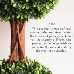 Lifelike Indoor&Outdoor Use 3Ft Boxwood Double Ball Topiary Trees Faux Topiary Tree For Porch,Home,Garden Decor(Set Of 2) -Green Leaf Store 51QAoz5vM6L