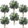 Janinka 40 Pieces Artificial Eucalyptus Leaves Stems With White Seeds Fake Silverdollar Eucalyptus Leaves Plant For Wedding Bridal Bouquets Greenery Plants For Home Vase Floral Bouquets Wedding Decor -Green Leaf Store 51QG5alOJQL