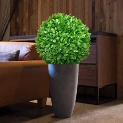 FLORALEAF 15" Artificial Boxwood Topiary Ball Topiary Tree Plants Lifelike Substitute Artifical Plant Balls For Wedding Decore -Indoor/Outdoor Decoration, Rose Leaf, 1 Piece -Green Leaf Store 51QSn5MAL. AC 3