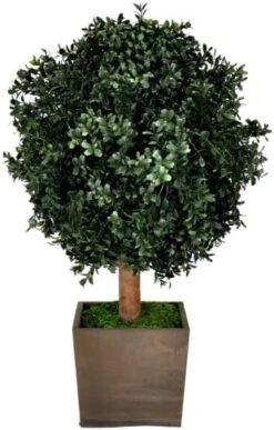 Tin Roof Interiors 24" Tall Artificial Boxwood Shrubs (2), Includes Galvanized Metal Pot, Outdoor Ready, Natural Looking Fake Potted Shrubs -Green Leaf Store 51QW5Xy4tL. AC