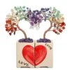Memolome 7 Chakra Healing Crystal Heart Money Tree Reiki Quartz Gemstone Bonsai Handmade Crystal Figurine Feng Shui Tree Ornament Good Luck Wealth Home Office Desk Decor 2Pcs Set -Green Leaf Store 51QvNNoPjaL