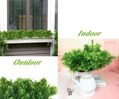 LoveniMen Artificial Shrubs, Plastic Plants Simulation Fake Bushes Wedding Outdoor Indoor Home Garden Verandah Kitchen Parterre Office Table Centerpieces Arrangements Decoration Green 4pcs -Green Leaf Store 51RAM4SWoVL