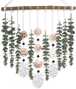 Boho Wall Decor Artificial Eucalyptus Greenery Wall Hanging Bathroom Decor Fake Eucalyptus Plants Leaves With Seashell On Stick Rustic Farmhouse Natural Home Decorations For Bedroom Nursery Kitchen 9 Boho Wall Decor Artificial Eucalyptus Greenery Wall Hanging Bathroom Decor Fake Eucalyptus Plants Leaves With Seashell On Stick Rustic Farmhouse Natural Home Decorations For Bedroom Nursery Kitchen -Green Leaf Store 51RC1oV7bvL. AC