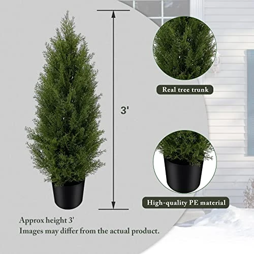 SeelinnS Artificial Cedar Pine Tree Christmas Tree Artificial Topiary Cedar Trees Potted UV Rated Plant For Home Decor Indoors And Outdoors 3FT Fake Plants Tall Artificial Plants Shrubs (2 Pack) 5 SeelinnS Artificial Cedar Pine Tree Christmas Tree Artificial Topiary Cedar Trees Potted UV Rated Plant For Home Decor Indoors And Outdoors 3FT Fake Plants Tall Artificial Plants Shrubs (2 Pack) - Image 5