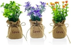 TFORESTER Mini Artificial Plants Plastic Milan For Farmhouse Living Room Bathroom Office Desk Shelf Home Decor– Set Of 3 -Green Leaf Store 51RiaBzDvL. AC