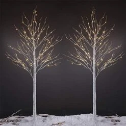 LIGHTSHARE 4 Feet 6 Feet And 8 Feet Birch Tree,Warm White, For Home,Pack Of 3, Festival, Party, And Christmas Decoration, Indoor And Outdoor Use -Green Leaf Store 51Rw5elQg2L. AC