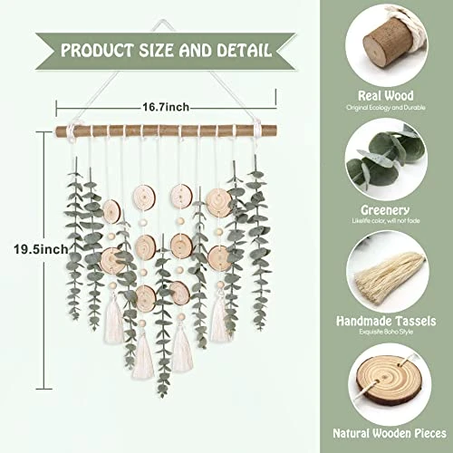 Cyitimo Bathroom Decor Artificial Eucalyptus Greenery Hanging Wall Decor Faux Eucalyptus Leaves Hanging Plant With Wooden Stick With Rustic Farmhouse For Bedroom Nursery Boho Home Decorations 3 Cyitimo Bathroom Decor Artificial Eucalyptus Greenery Hanging Wall Decor Faux Eucalyptus Leaves Hanging Plant With Wooden Stick With Rustic Farmhouse For Bedroom Nursery Boho Home Decorations - Image 3