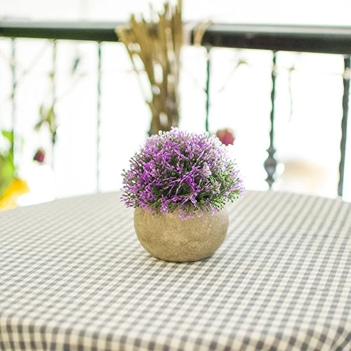 Opps Mini Artificial Plants Plastic Fake Green Colorful Flower Topiary Shrubs With Gray Pot For Home Décor – Set Of 3 6 Opps Mini Artificial Plants Plastic Fake Green Colorful Flower Topiary Shrubs With Gray Pot For Home Décor – Set Of 3 - Image 6