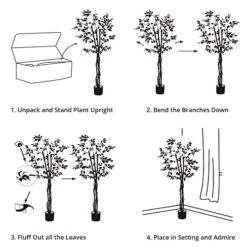 Cozy Castle Artificial Ficus Tree 71in - Faux Indoor Tree For Home Decor, Evergreen 6-Feet Tall Fake Tree Plant, Fake Floor Plant With Sturdy Plastic Nursery Pot For Living Room, Farmhouse, Office 11 Cozy Castle Artificial Ficus Tree 71in - Faux Indoor Tree For Home Decor, Evergreen 6-Feet Tall Fake Tree Plant, Fake Floor Plant With Sturdy Plastic Nursery Pot For Living Room, Farmhouse, Office -Green Leaf Store 51SLhko4tSL