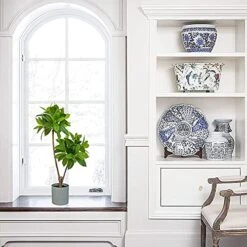 BESAMENATURE Artificial Bay Double Ball Topiary Trees, Faux Plant For Home Office Decoration, 24" Tall, Green, Ships In Gray Planter 8 BESAMENATURE Artificial Bay Double Ball Topiary Trees, Faux Plant For Home Office Decoration, 24" Tall, Green, Ships In Gray Planter -Green Leaf Store 51SvBarHmcS