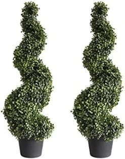 35 Inch/2.95 Ft Artificial Topiary Tree Outdoor Boxwood Spiral Topiary Trees Faux Topiary Trees, Set Of 2 Artificial Topiaries Tree 11 35 Inch/2.95 Ft Artificial Topiary Tree Outdoor Boxwood Spiral Topiary Trees Faux Topiary Trees, Set Of 2 Artificial Topiaries Tree -Green Leaf Store 51T OqqTlLL. AC