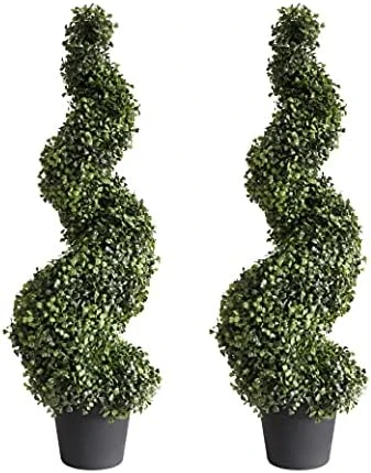 35 Inch/2.95 Ft Artificial Topiary Tree Outdoor Boxwood Spiral Topiary Trees Faux Topiary Trees, Set Of 2 Artificial Topiaries Tree 6 35 Inch/2.95 Ft Artificial Topiary Tree Outdoor Boxwood Spiral Topiary Trees Faux Topiary Trees, Set Of 2 Artificial Topiaries Tree - Image 6