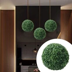 Abaodam Artificial Plant Topiary Ball Green Grass Decorative Balls Round Plastic Plant Ball Decoration For Wedding New Year Christmas Ceiling Garden Home Outdoor 23cm -Green Leaf Store 51T0pZxPe4L