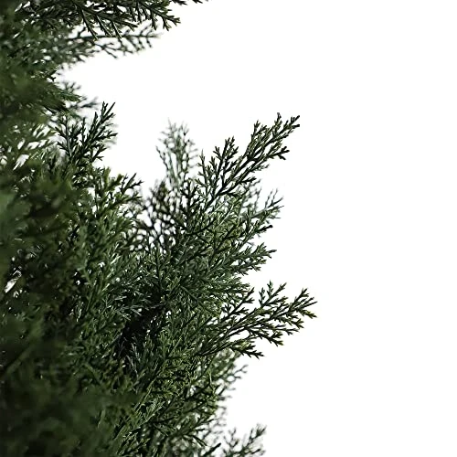 Momoplant (Set Of 2 4 Foot Artificial Cypress Topiary Tree Cedar Potted Plant Outdoor/Indoor 2 Momoplant (Set Of 2 4 Foot Artificial Cypress Topiary Tree Cedar Potted Plant Outdoor/Indoor - Image 2