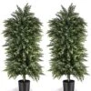 YEMMEN 2 Pack 3.5ft Artificial Cedar Topiary Trees, Outdoor Artificial Plants For Front Porch Décor, Artificial Shrubs Fake Plants Uv Rated Potted Plants For Outdoor, Indoor, Front Door, Office. 6 YEMMEN 2 Pack 3.5ft Artificial Cedar Topiary Trees, Outdoor Artificial Plants For Front Porch Décor, Artificial Shrubs Fake Plants Uv Rated Potted Plants For Outdoor, Indoor, Front Door, Office. -Green Leaf Store 51U1GHRbF6L