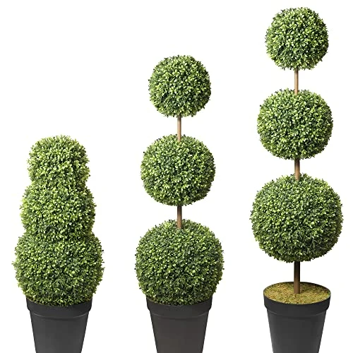 Haute Decor Adjustable Configuration Triple Boxwood Ball Artificial Topiary For Indoor Or Outdoor Use - Adjusts Up To 64 Inches Tall - Easily Adjust The Height And Distance Between Topiaries 1 Haute Decor Adjustable Configuration Triple Boxwood Ball Artificial Topiary For Indoor Or Outdoor Use - Adjusts Up To 64 Inches Tall - Easily Adjust The Height And Distance Between Topiaries