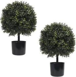 UNADRA 23” T 13” D Set Of 2 Artificial Topiary Ball Tree, Bush Potted Plant UV Resistance, Artificial Potted Shrubs For Indoor Outdoor Home Garden Decor -Green Leaf Store 51V5gyRIyYL. AC