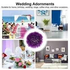 YARDWE 2Pcs Topiary Ball Ornament Artificial Plant Topiary Ball Faux Topiary Tree Substitute Purple Artificial Plant Ball For Indoor Outdoor Wedding Faux Boxwood Sphere Use Greenery Ball -Green Leaf Store 51VQBTpKCbS