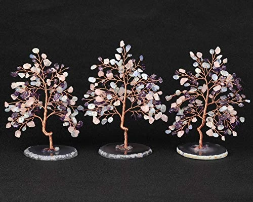 CrystalTears Crystal Gemstone Tree Amethyst Rose Quartz Aquamarine Crystal Money Tree Feng Shui Crystal Bonsai Tree For Good Luck Home Decoration 5.5"-6.3" 4 CrystalTears Crystal Gemstone Tree Amethyst Rose Quartz Aquamarine Crystal Money Tree Feng Shui Crystal Bonsai Tree For Good Luck Home Decoration 5.5"-6.3" - Image 4