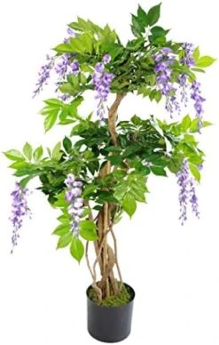 Leaf 110cm Artificial Plant Purple Wisteria Tree 5 Leaf 110cm Artificial Plant Purple Wisteria Tree -Green Leaf Store 51WnvadnyyL. AC