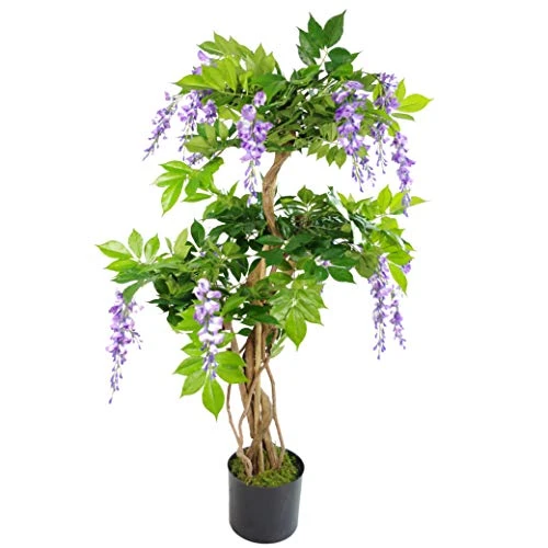 Leaf 110cm Artificial Plant Purple Wisteria Tree 1 Leaf 110cm Artificial Plant Purple Wisteria Tree