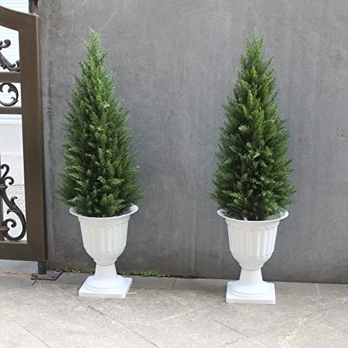 Two 3 Foot Outdoor Artificial Topiary Cedar Trees Artificial Potted Shrubs Potted UV Rated Plant 5 Two 3 Foot Outdoor Artificial Topiary Cedar Trees Artificial Potted Shrubs Potted UV Rated Plant - Image 5