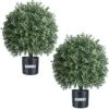 ???????????? ????????''???? Outdoor Artificial Boxwood Ball Topiary Bushes Potted Plants,16 Inches Wide Artificial Potted Shrubs For Indoor Outdoor Home Garden -Green Leaf Store 51XSIgQahDL