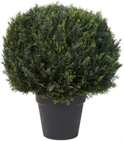 Home Pure Garden Artificial Cypress Topiary-23” Ball Style Faux Plant In Sturdy Realistic Indoor Or Outdoor Potted Shrub Décor -Green Leaf Store 51XSlFxiLwL. AC