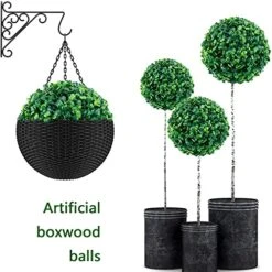 FTL&HONG Artificial Boxwood Ball 13in,15in,19in,23in,Artificial Plant Trim Ball Green,No Installation -Lifelike Plants,for Indoor Outdoor Decor -Green Leaf Store 51XioxAFKnS